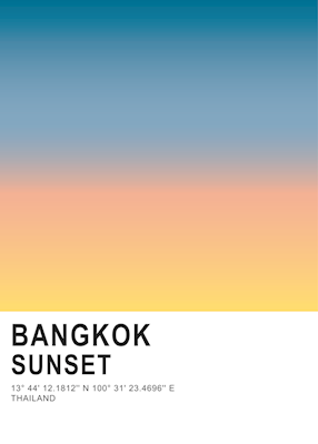 Affiche du coucher de soleil à Bangkok