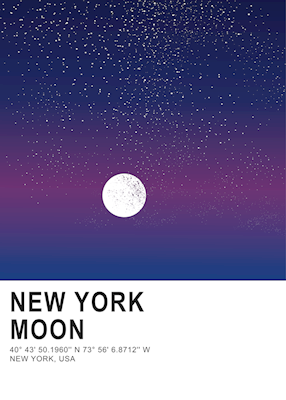New York måne plakat