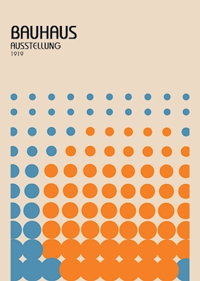 Póster Bauhaus Naranja Azul
