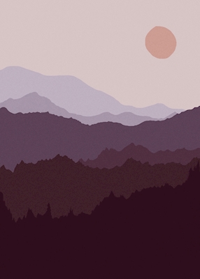 Mountain range - burgundy