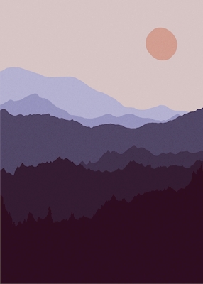 Mountain range - purple/blue