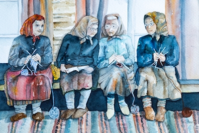 Knitting old women