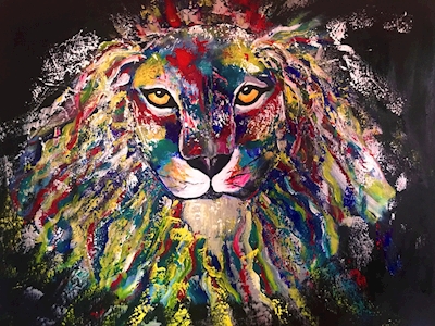 Lion in colors