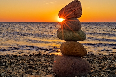 Stone beach - sunset