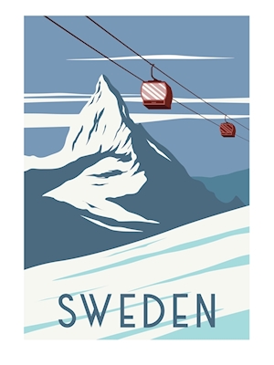 Zweden Ski Poster
