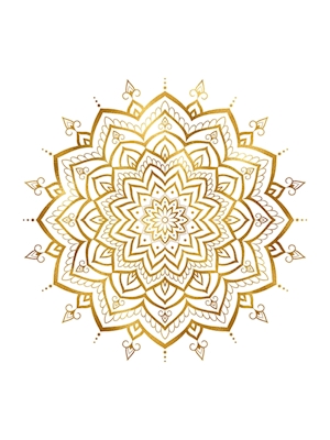 Guld Mandala - hvid