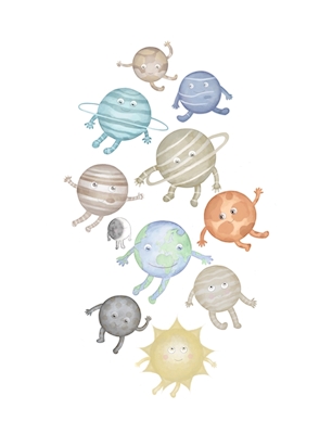 Space friends white background