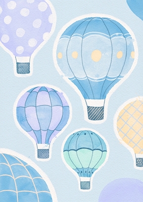 Hot Air Balloons (Aqua)