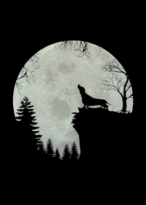 Gravhund ved fuldmåne