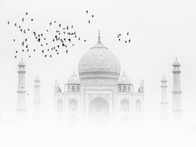 Taj Mahal dans le brouillard