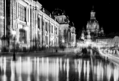 Dresden in the glow of lights