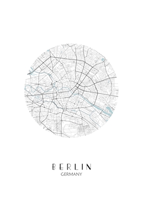 Berlim, mapa redondo da cidade 