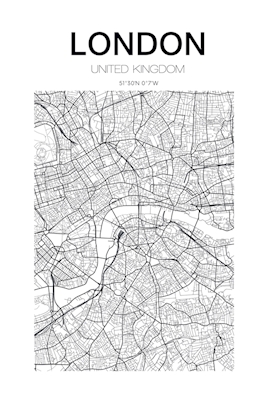 Póster del mapa de la ciudad de Londres