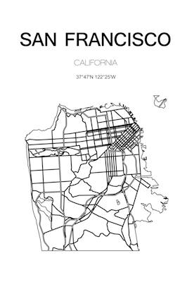 San Francisco City map Poster 