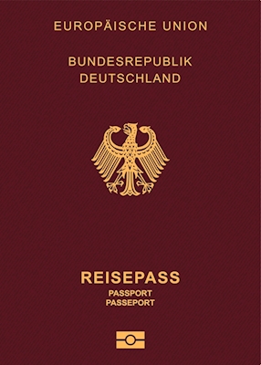 Plakát s cestovním pasem Německa