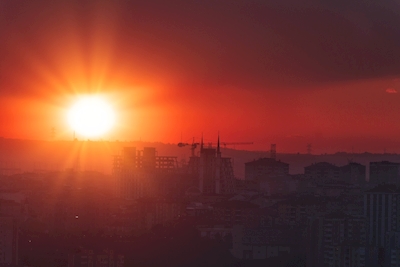 Zonsondergang in Istanbul