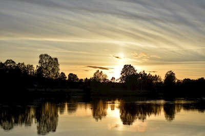Sunset by Skellefteå river