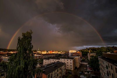 Regnbue over Karlshamn