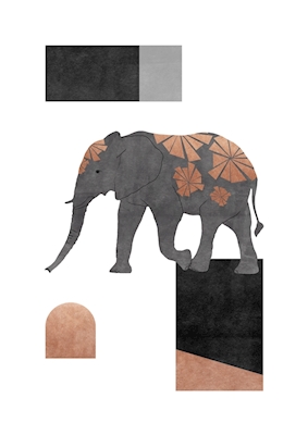Mosaïque d’éléphants II
