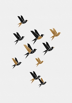 Origami Fåglar Collage II