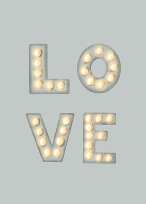 LOVE - lampade con lettera BLU-verde
