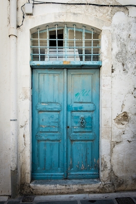 Greckie niebieskie drzwi
