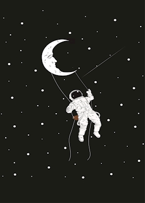 Astronaut i rummet plakat