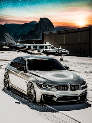 Bmw Car and Privat Jet Silver