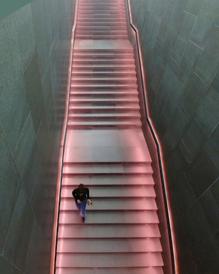 Lyserød trappe