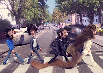 Beatles "Abbey Road" Karikatur