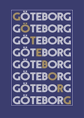 Affiche bleue et blanche de Göteborg
