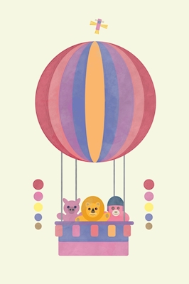 Knuffeldieren in luchtballon