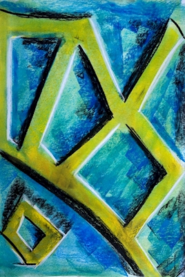 Abstrakte former i blåt 