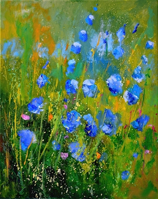 Blue field flowers