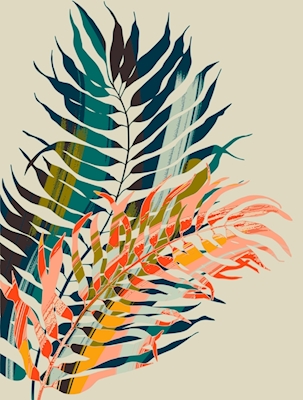 feuilles de palmier colorées