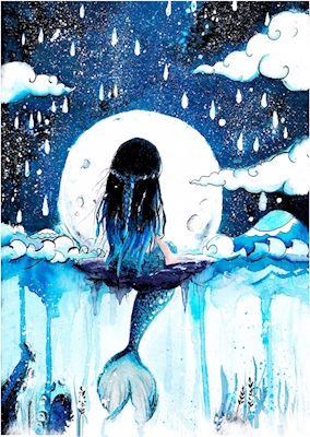 Meerjungfrau im Mondschein