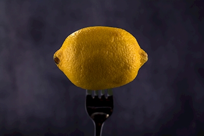 Citron på en gaffel