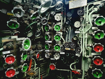 Inside of a submarine