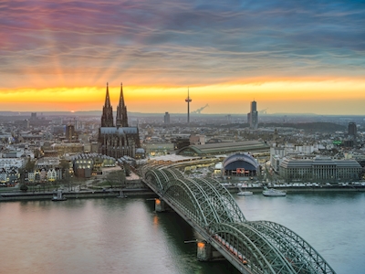 Coucher de soleil à Cologne