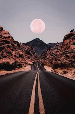 Road Red Moon