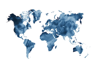 Karte der blauen Welt