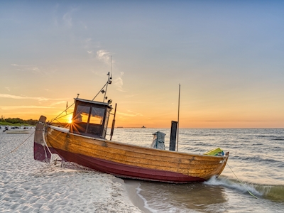 Rybářská loď na ostrově Usedom