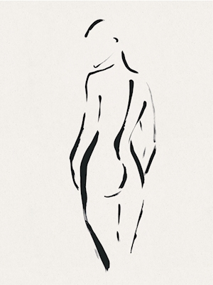 Seisova nainen alasti