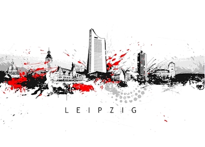 Skyline van Leipzig
