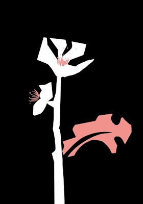 Kukka vaaleanpunaisella lehdellä