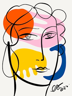 Retrato abstracto Mujer Flor