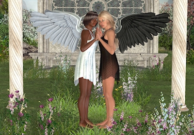 Engel zwart en wit