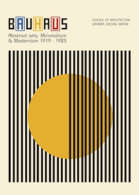 Affiche jaune Bauhaus Circle