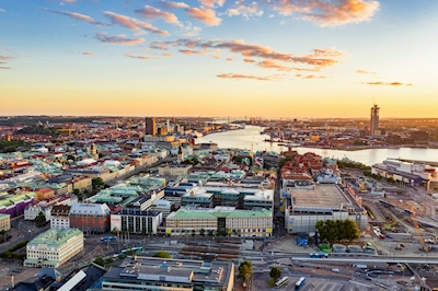 Göteborg o zachodzie słońca
