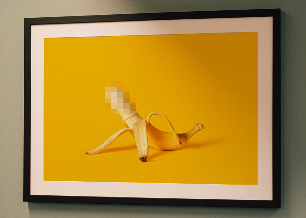 Censored banana. Sex concept